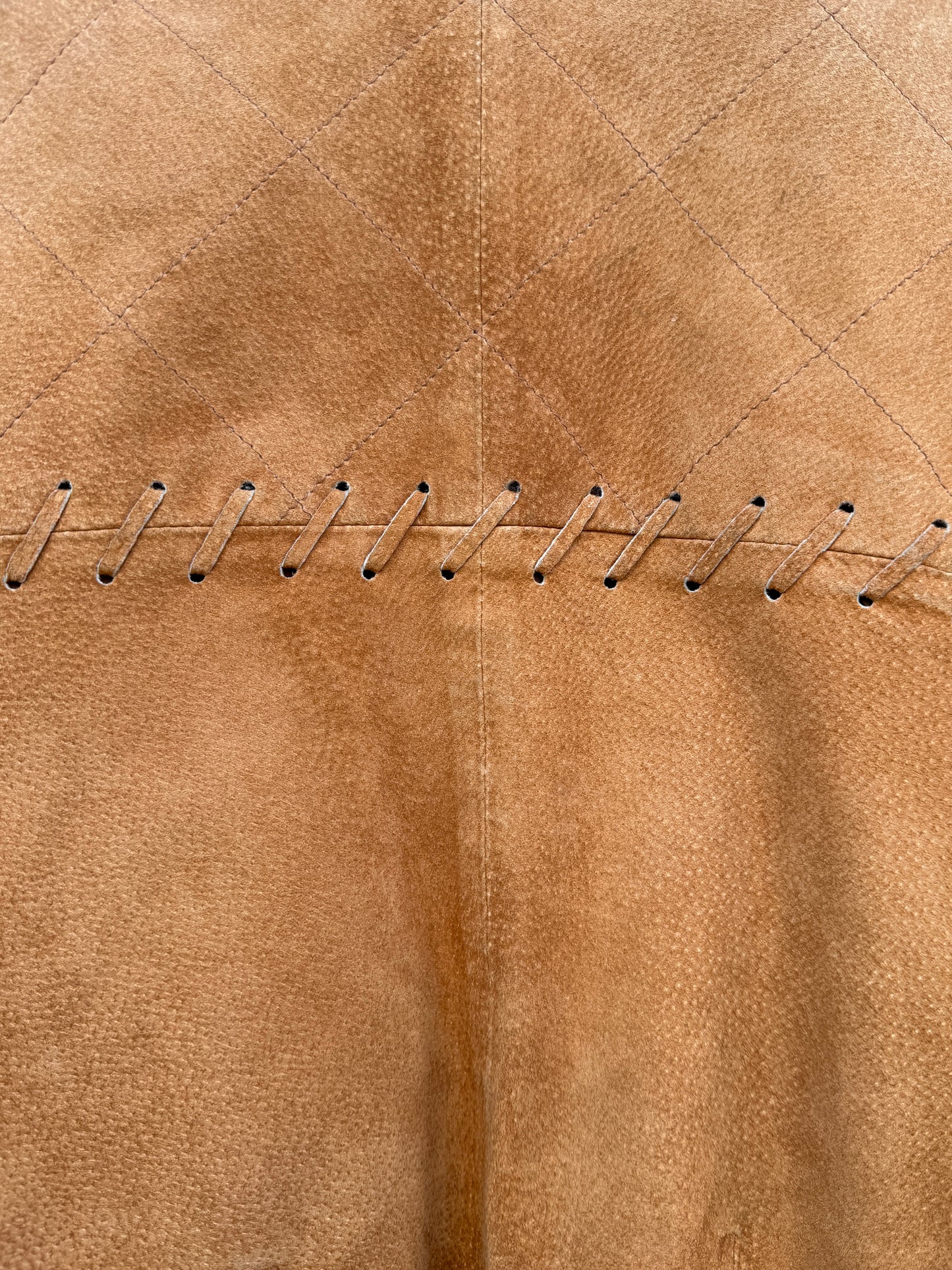 Jakke semsket skinn cognac