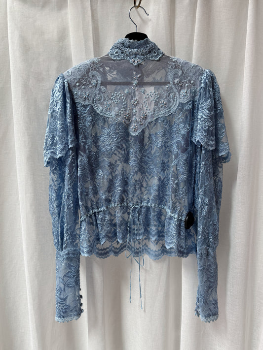Bluse blonde dueblå