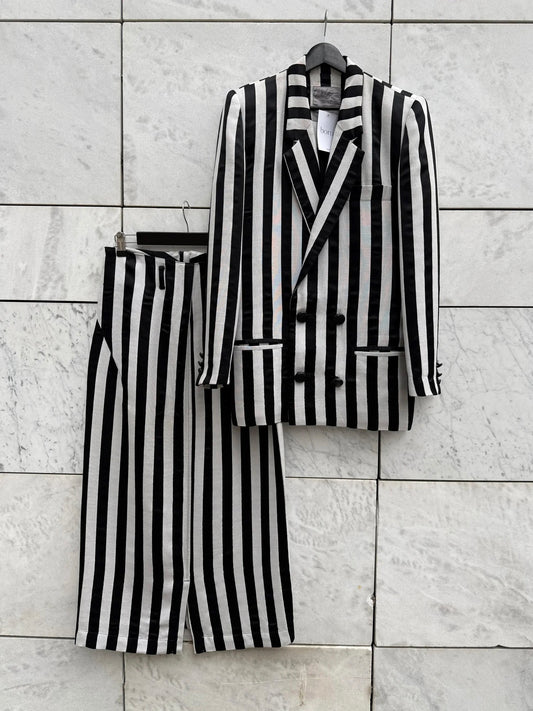 Sett blazer + skjørt striper Yohji Yamamoto