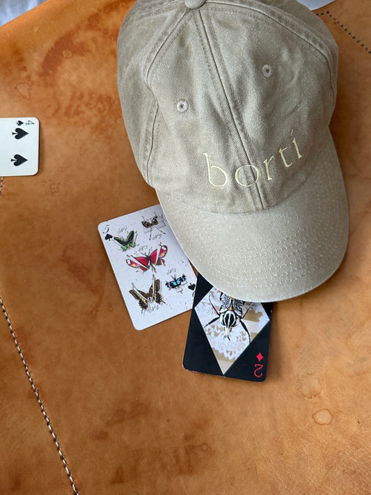 Borti caps "vintage" kaki/gul logo