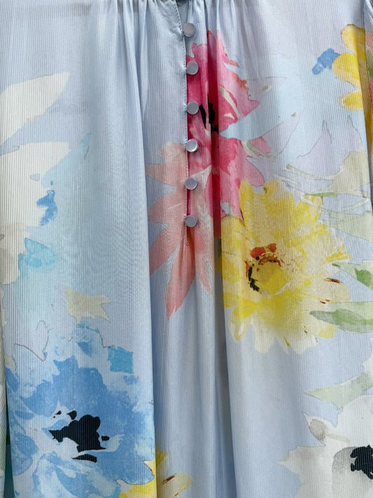 Kjole lysblå med blomster byTiMo