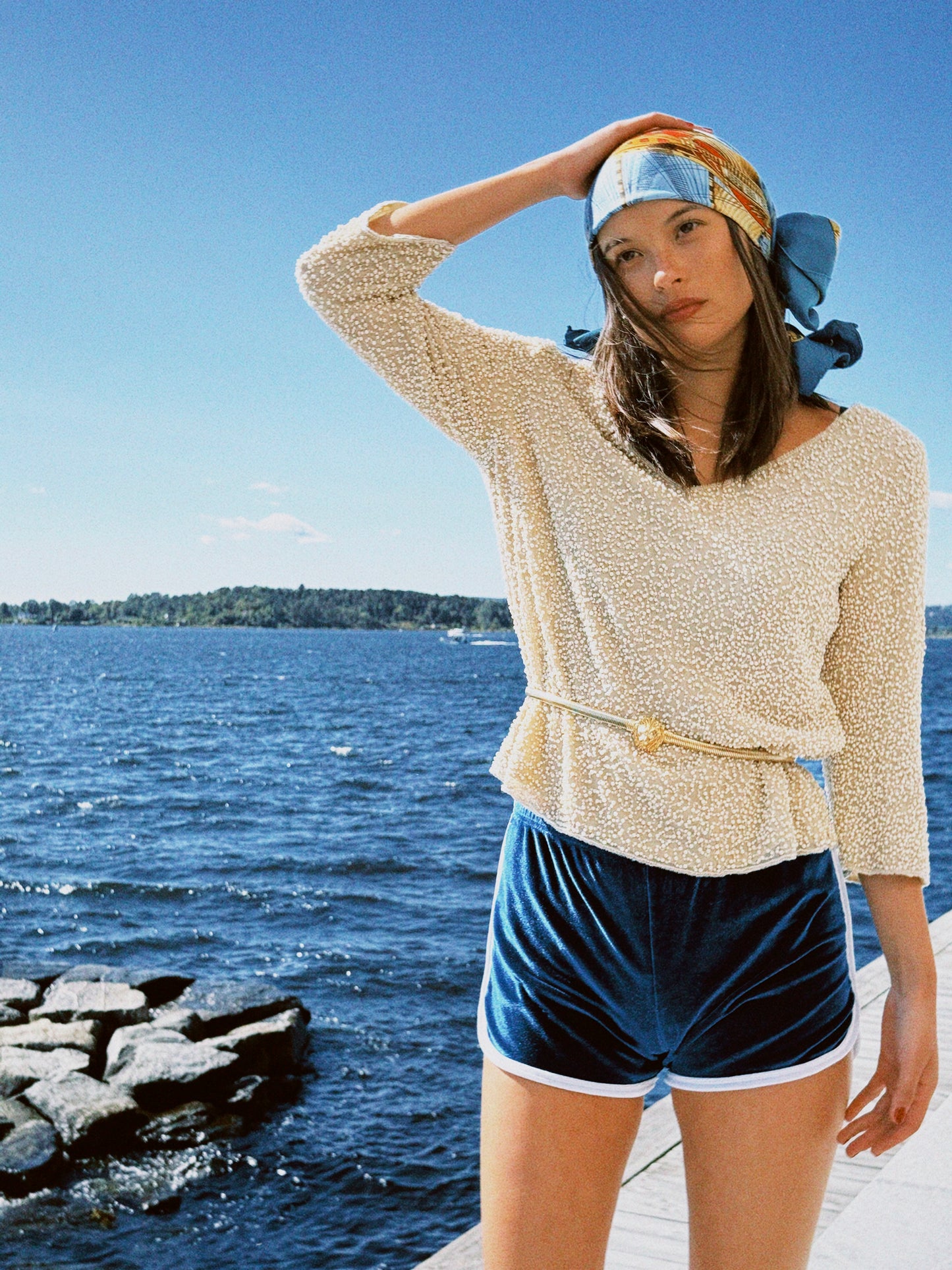 Shorts sporty 70s velur