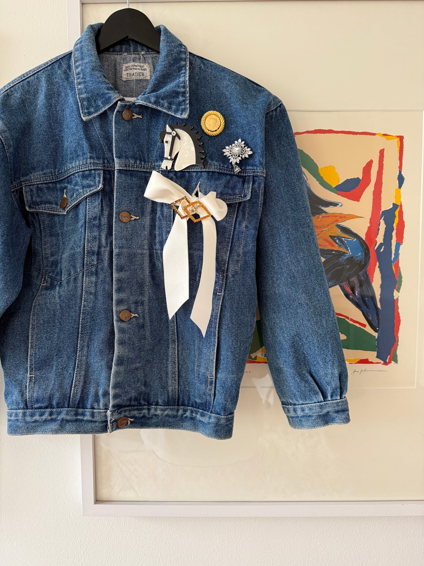 Denim jakke med bling