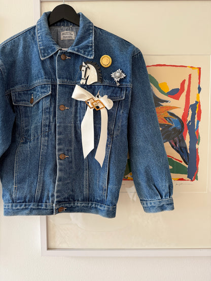 Denim jakke med bling