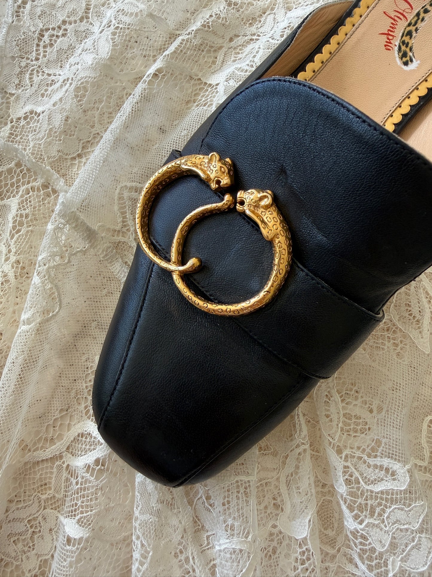 Charlotte Olympia Buckle Detail Mules