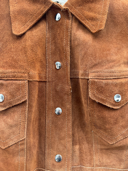 Jakke semsket skinn cognac