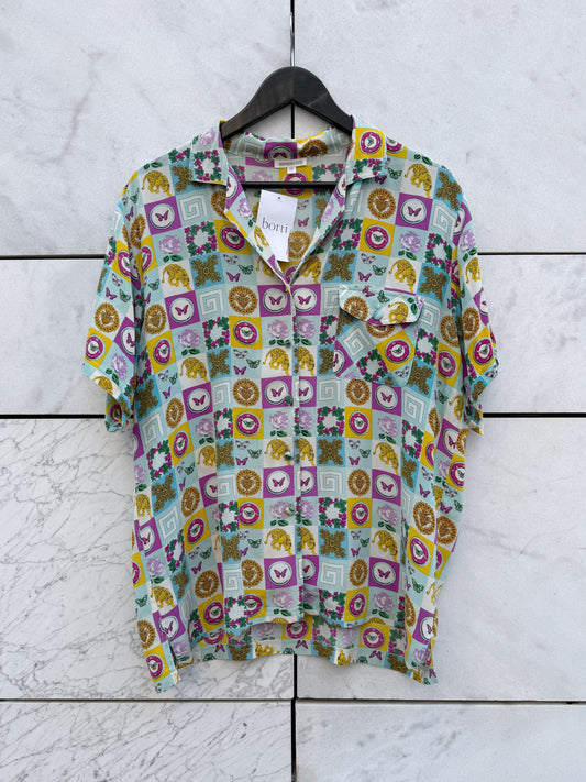 Bluse silke fargerike