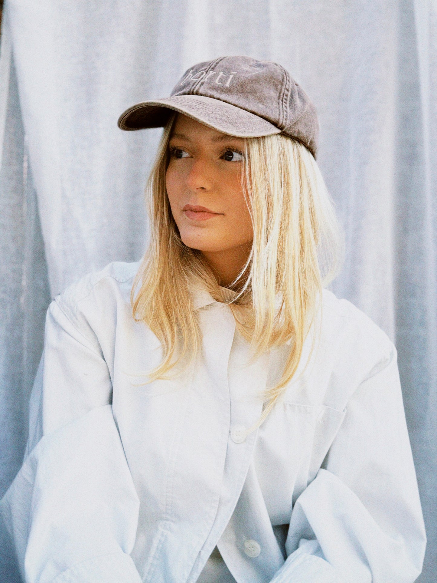 Borti caps "vintage" brun/hvit logo