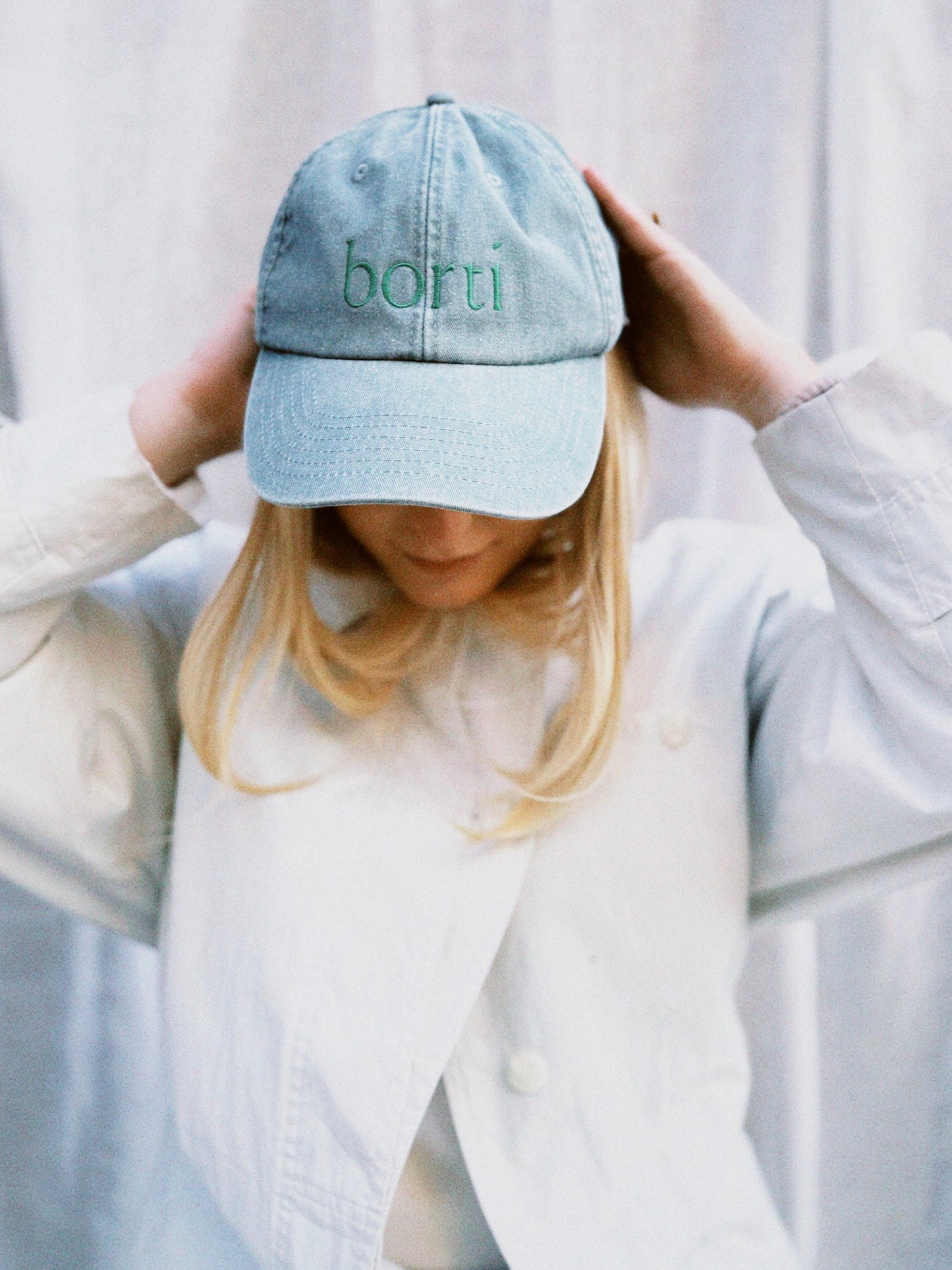 Borti caps "vintage" lys grønn/grønn logo