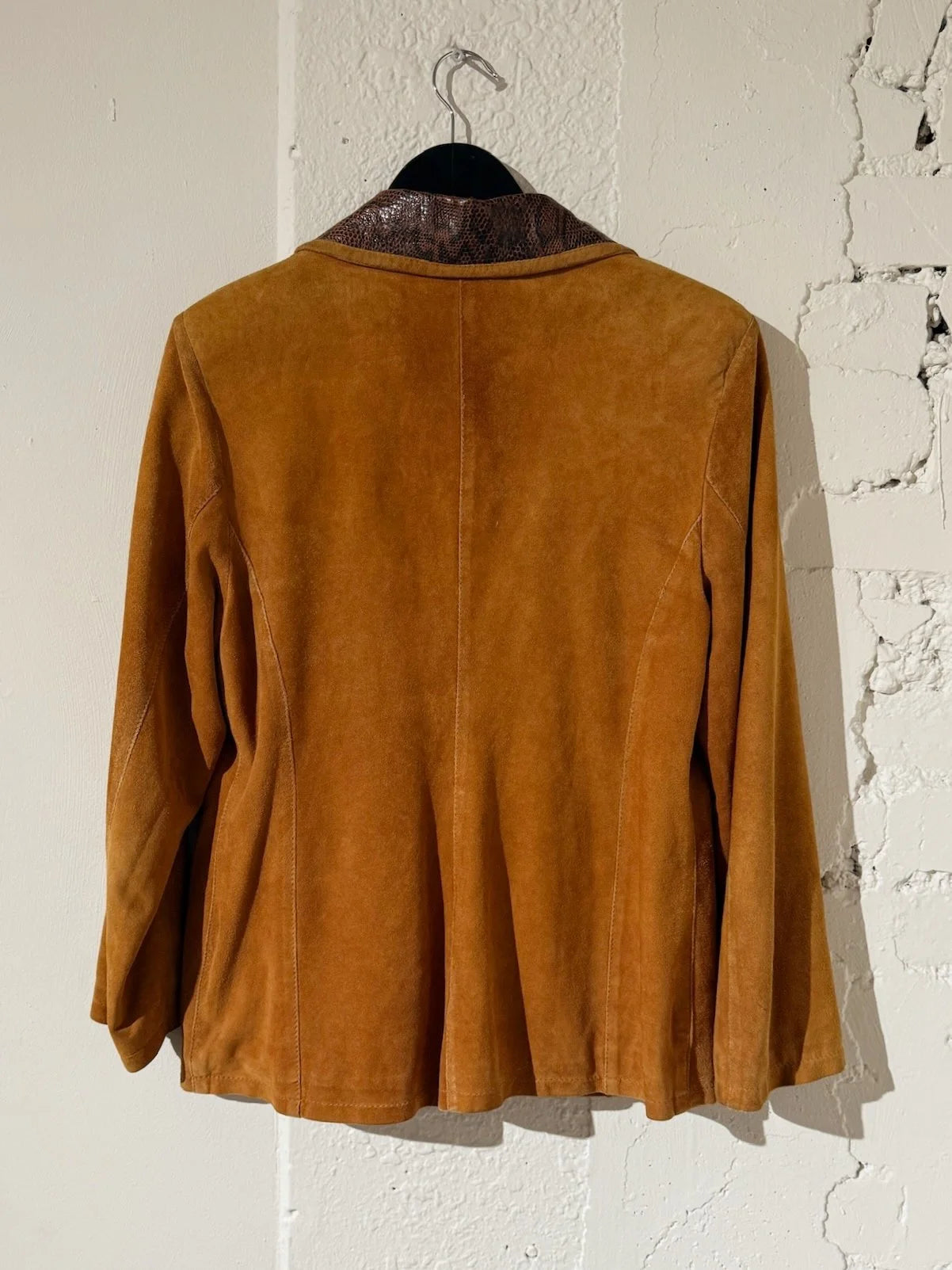 Jakke/blazer semsket skinn Cognac