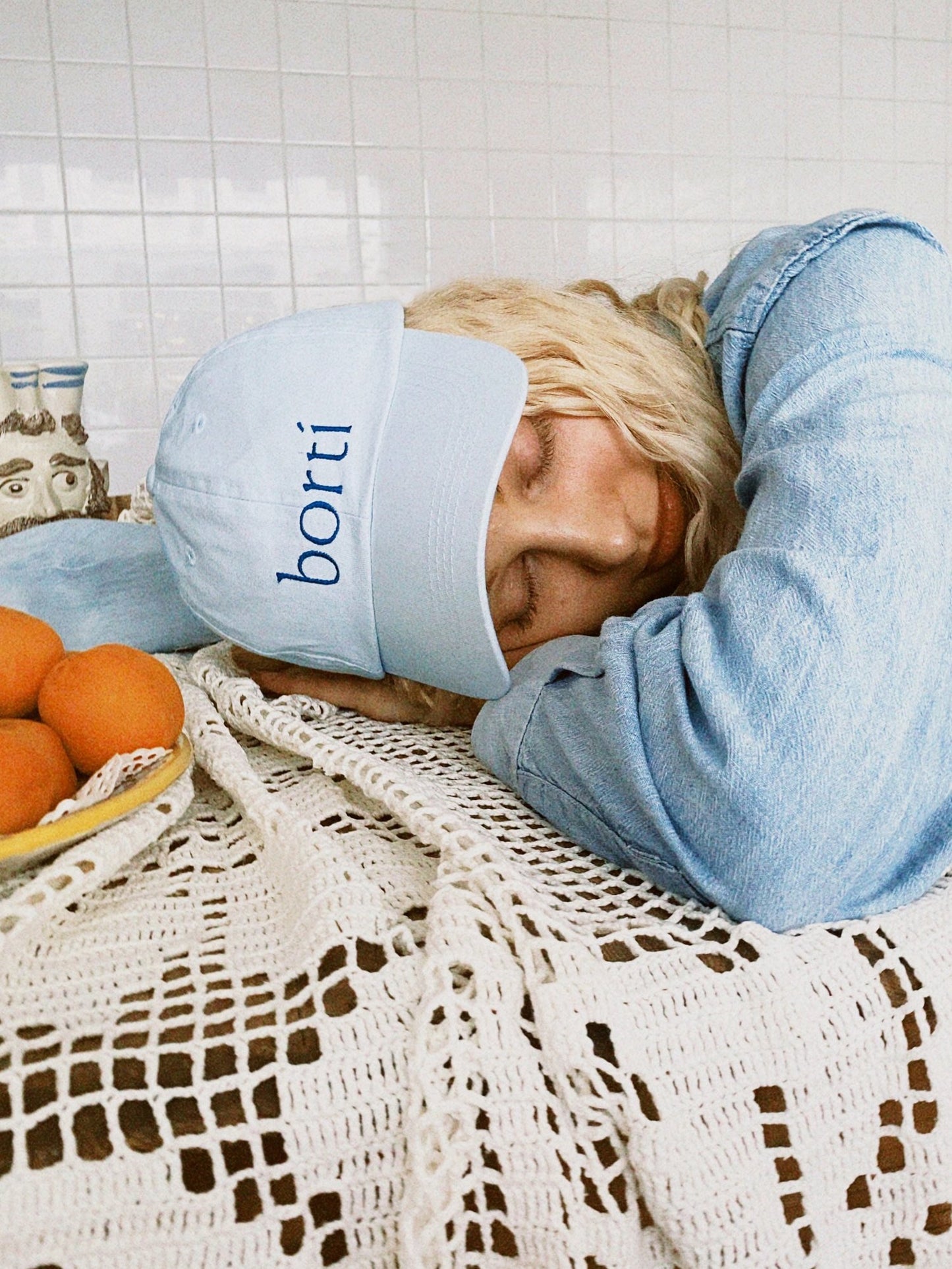 Borti caps lys blå/mørk blå logo