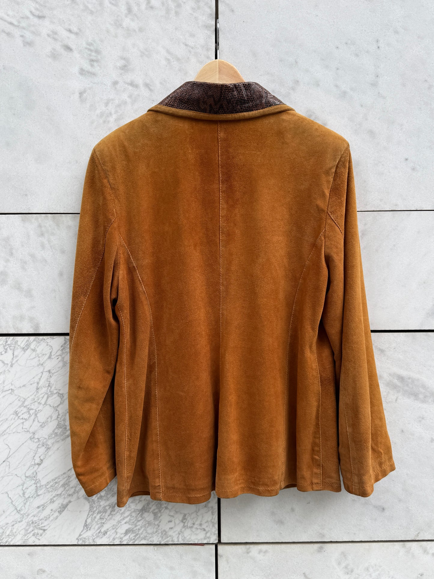 Jakke/blazer semsket skinn Cognac