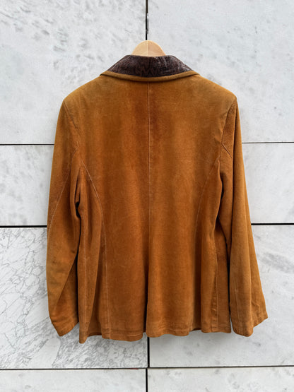 Jakke/blazer semsket skinn Cognac