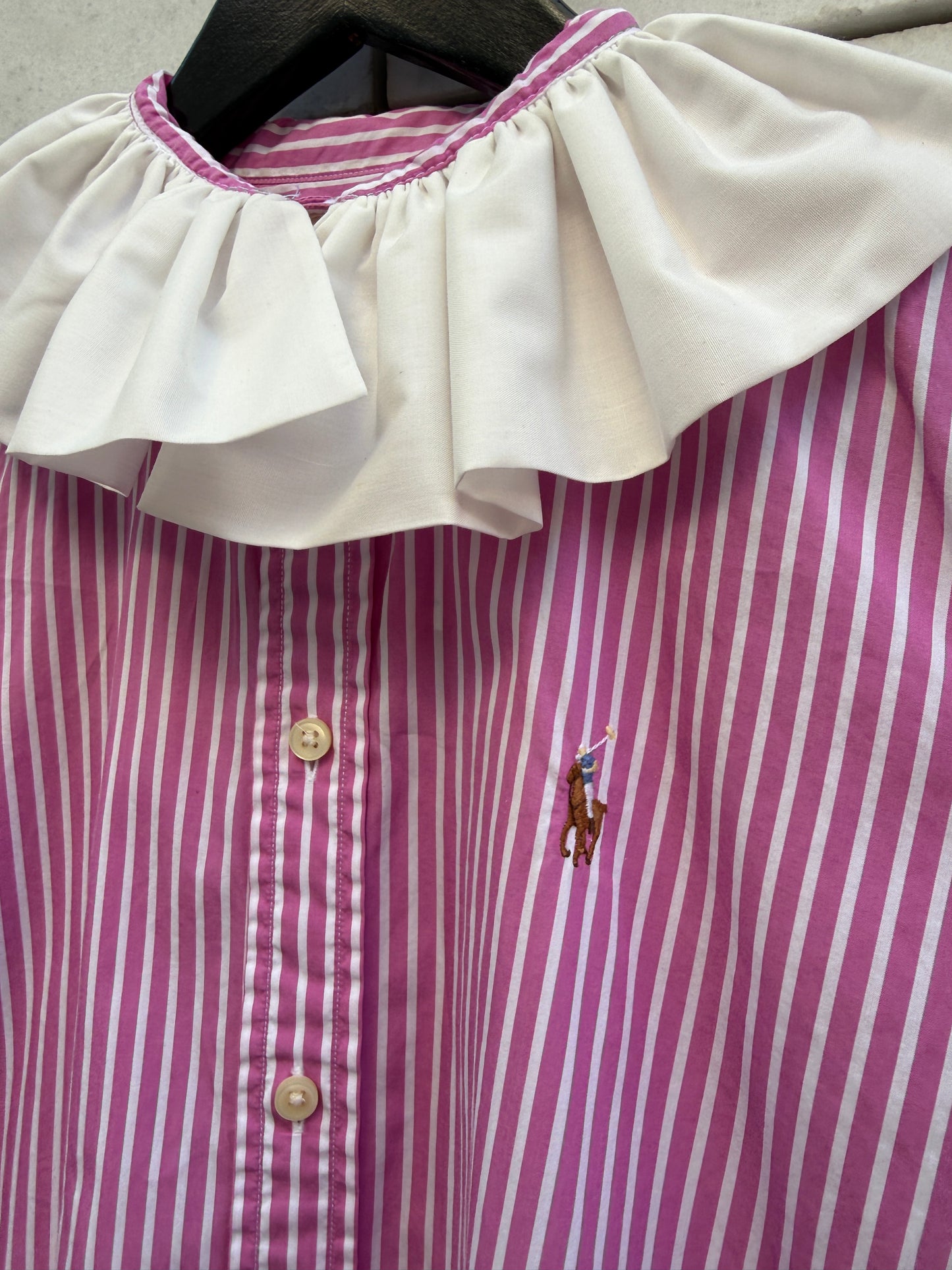Skjorte re-design Polo rosa striper