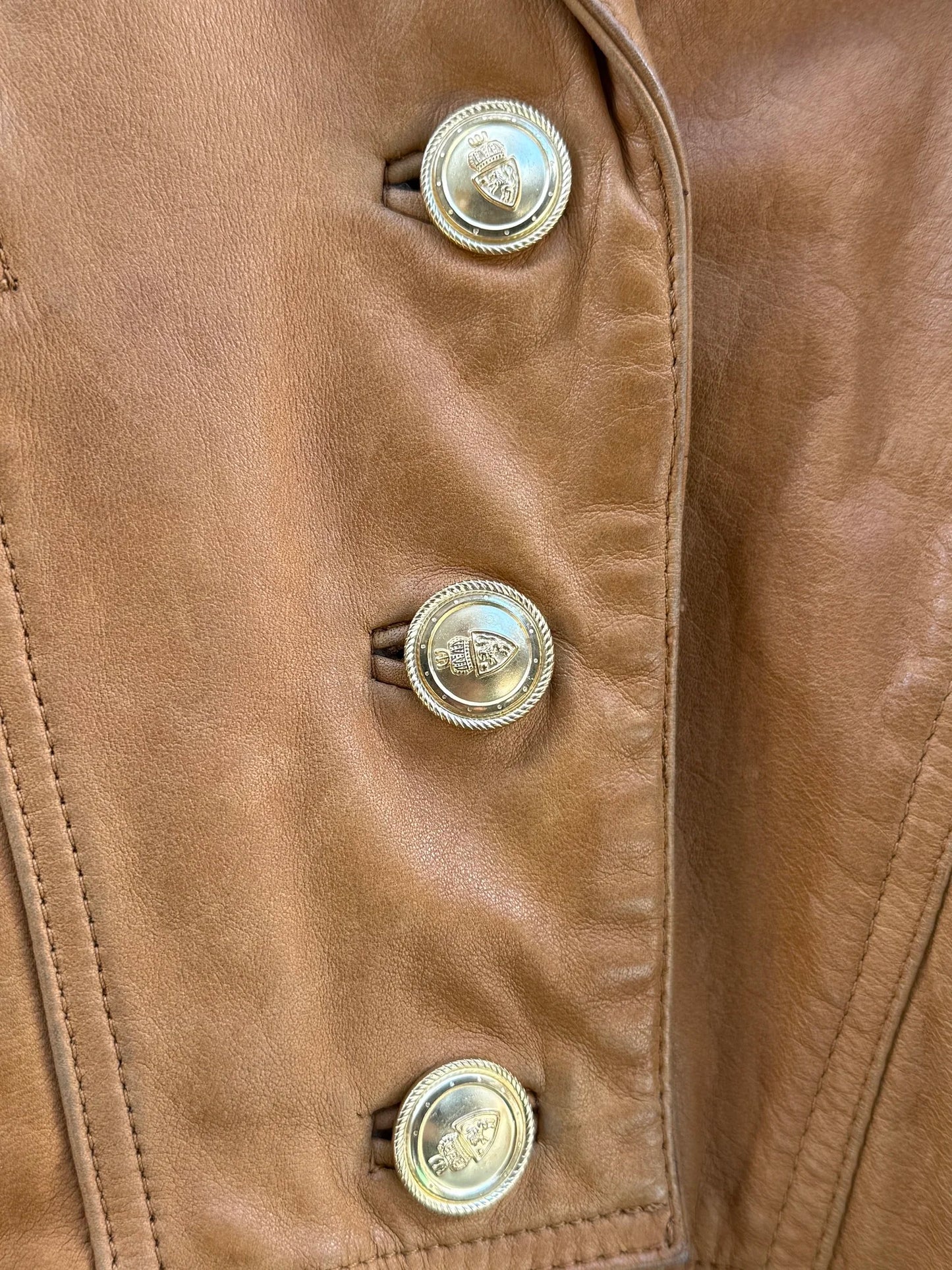 Jakke skinn cognac