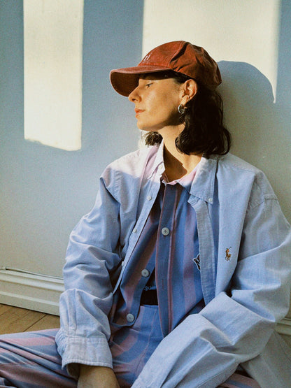 Borti caps "vintage" burgunder/hvit logo