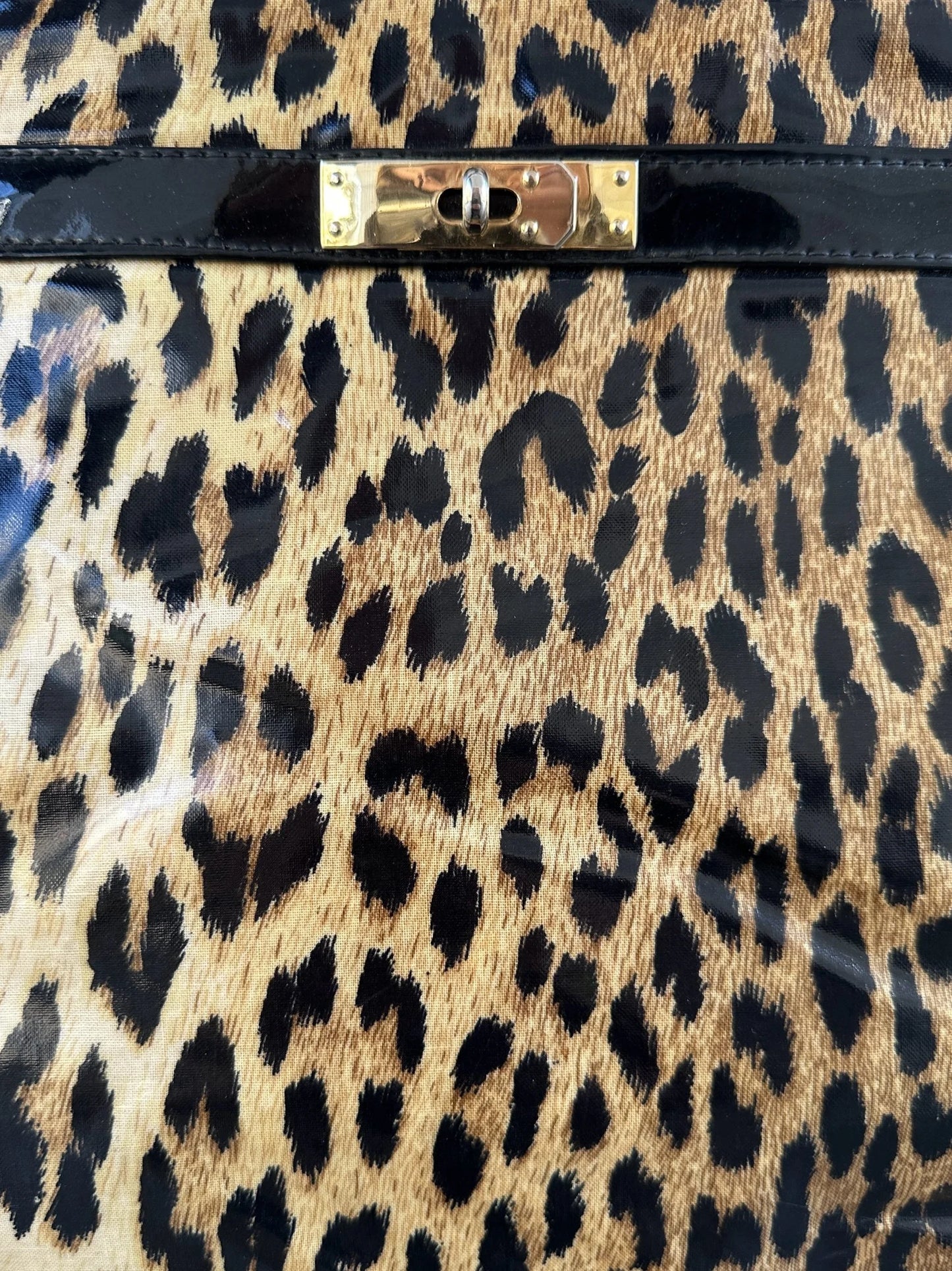 Veske vintage lakk leopard