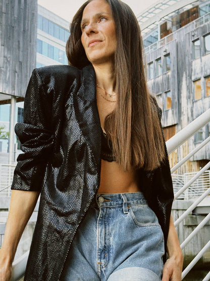 Blazer sort med shimmer