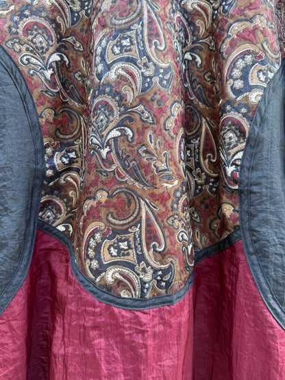 Windbreaker burgunder paisley mønster