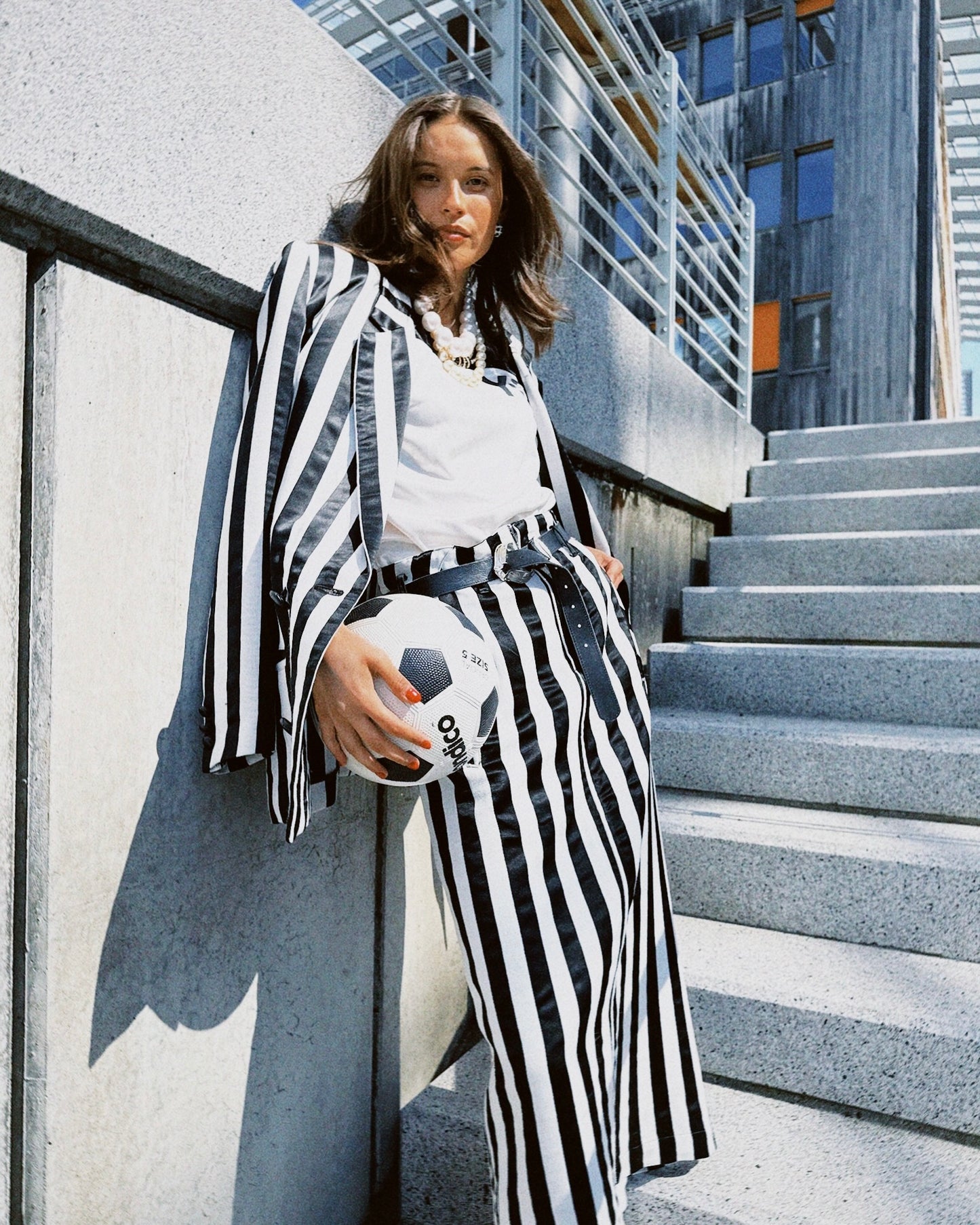 Sett blazer + skjørt striper Yohji Yamamoto