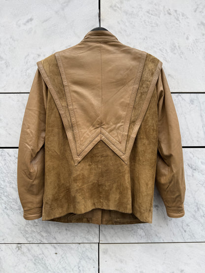 Jakke beige skinn/semsket