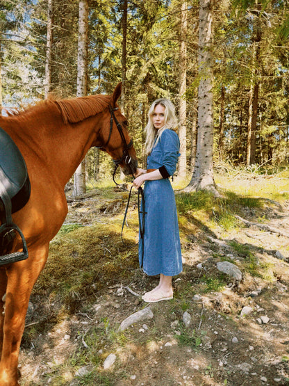 Kjole denim med fløyel