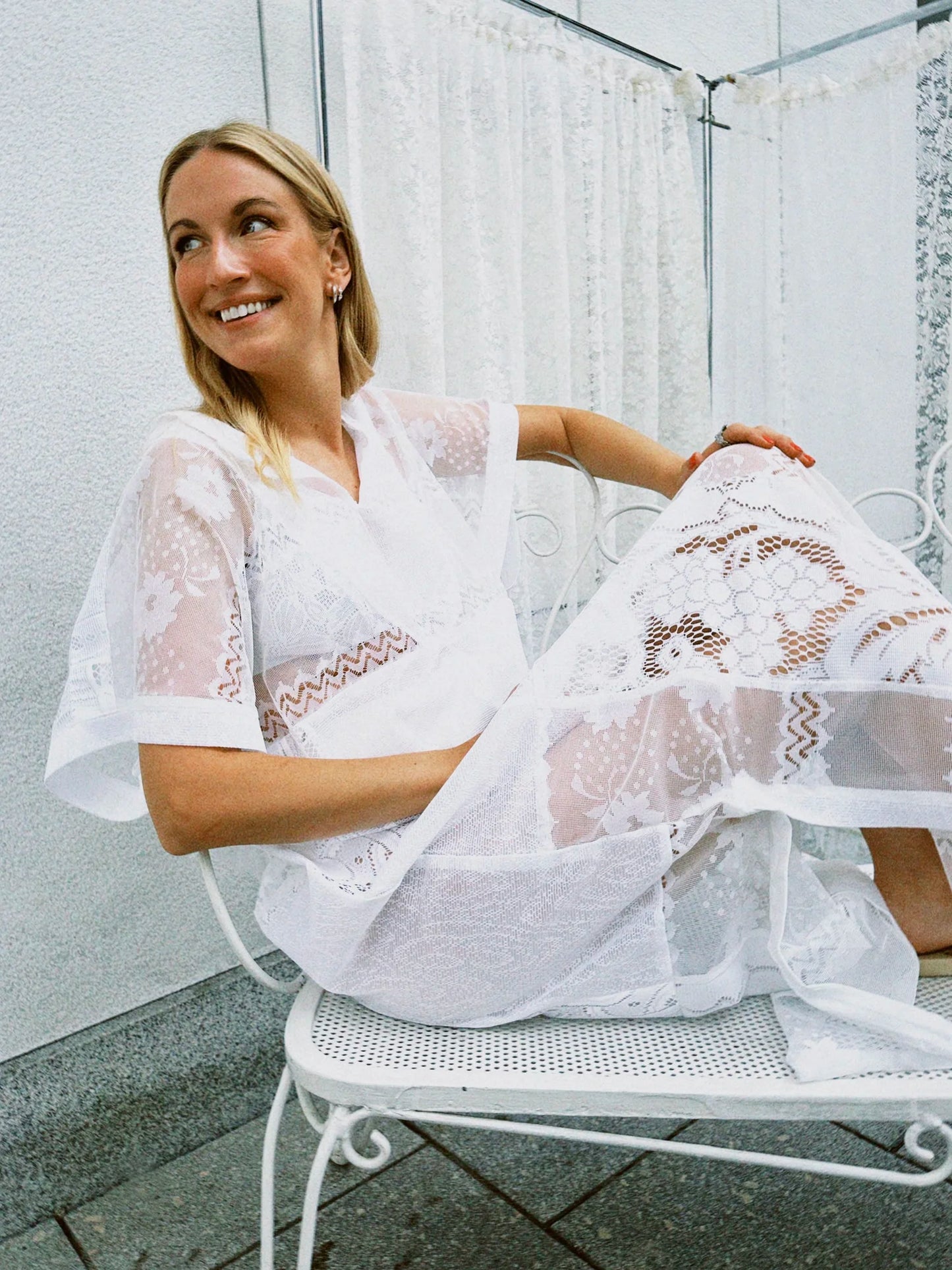 Kaftan blonde hvit re-design