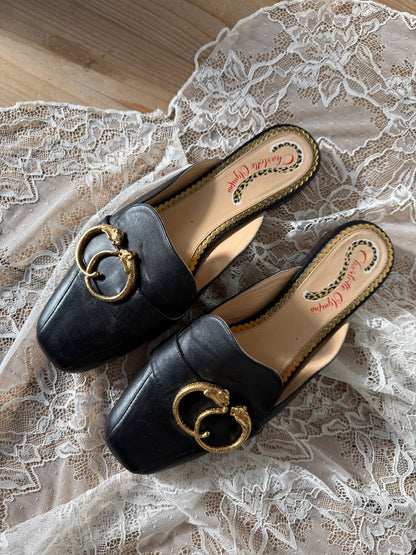Charlotte Olympia Buckle Detail Mules