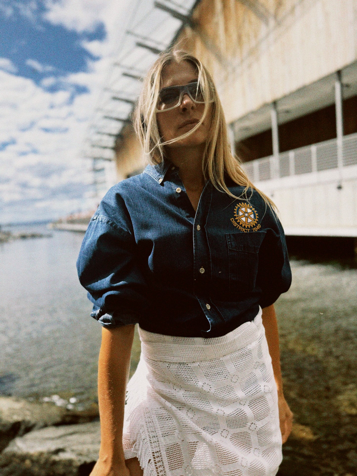 Skjorte denim District 7040