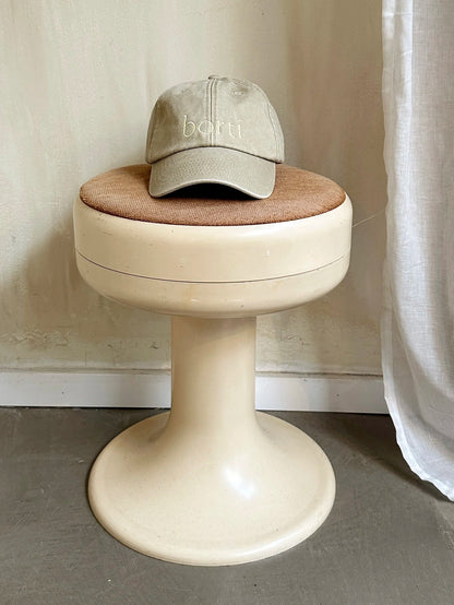 Borti caps "vintage" kaki/gul logo