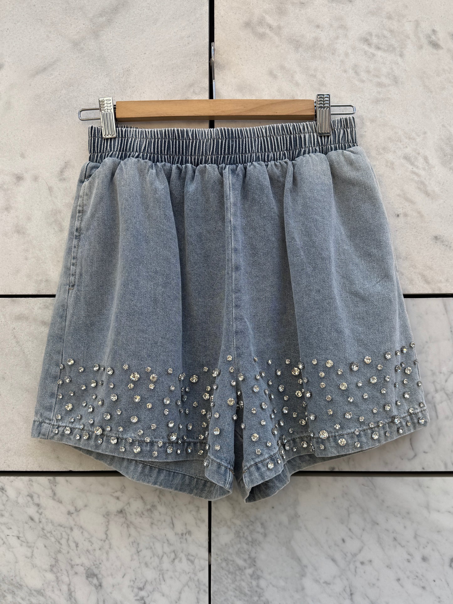 Sett shorts + topp denim
