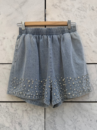 Sett shorts + topp denim
