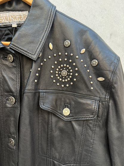 Skinnjakke sort med studs