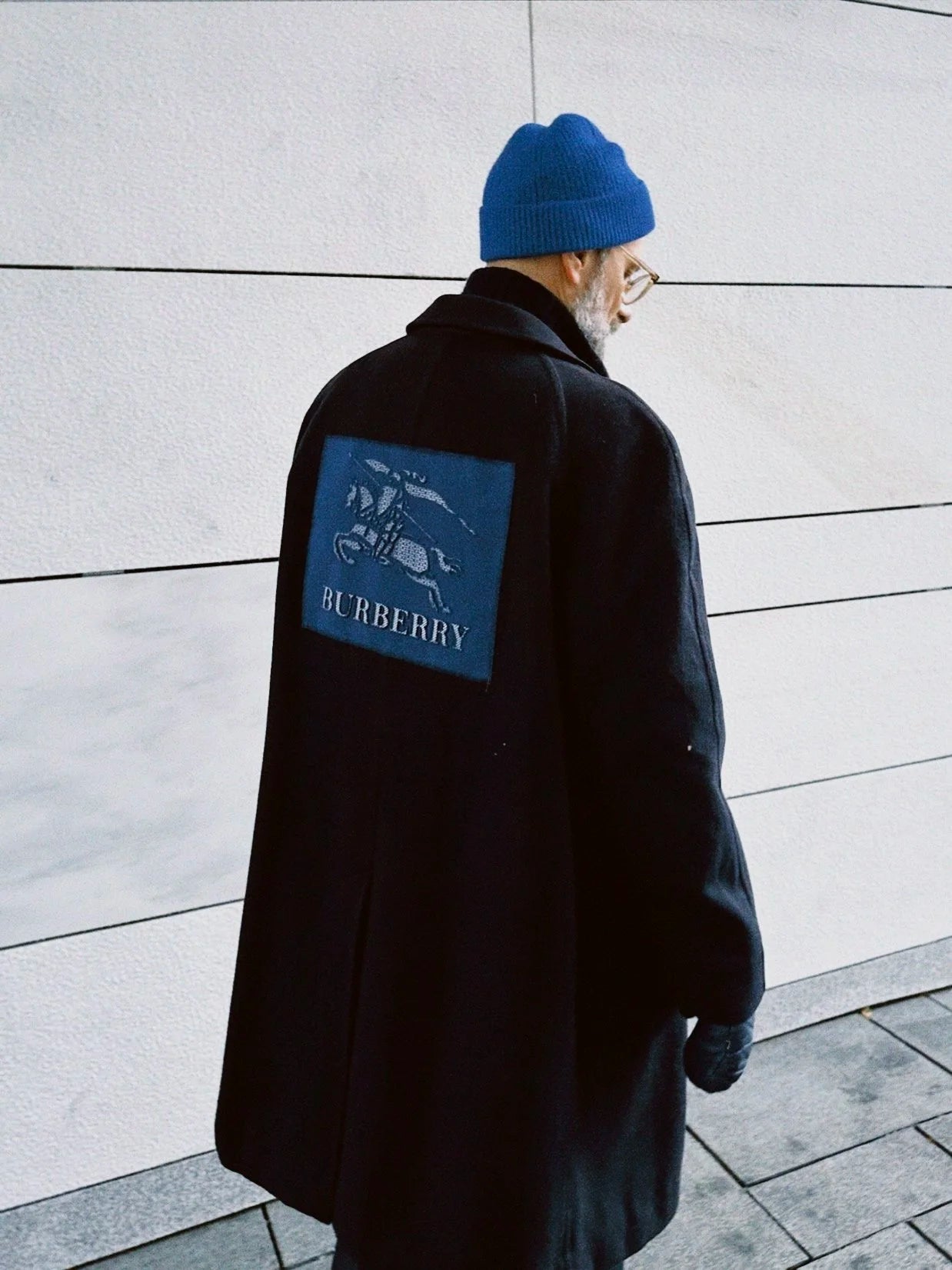 Frakk re-made Burberry mørk blå