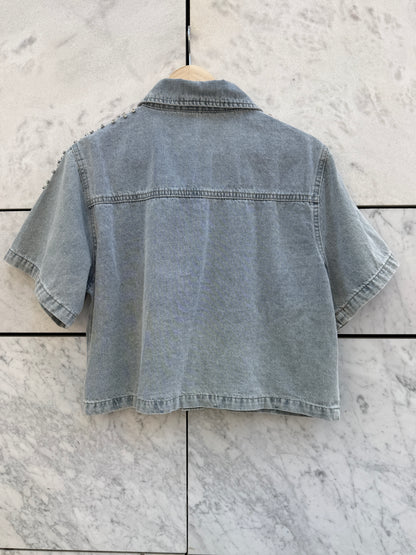 Sett shorts + topp denim