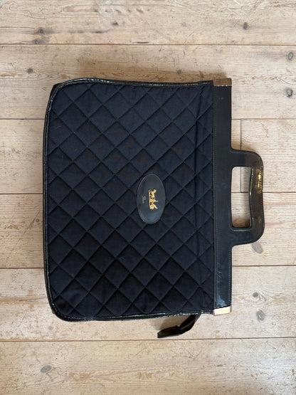 Veske Tote sort quilted med gull hest
