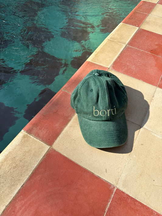 Borti caps "vintage" grønn/hvit logo
