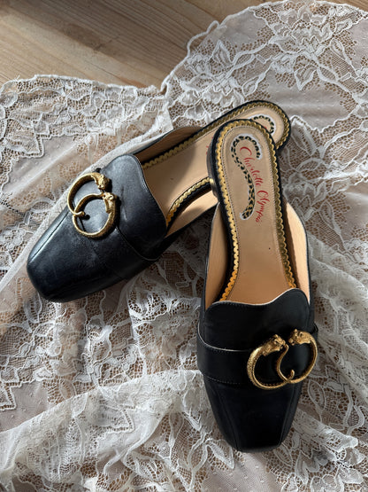 Charlotte Olympia Buckle Detail Mules