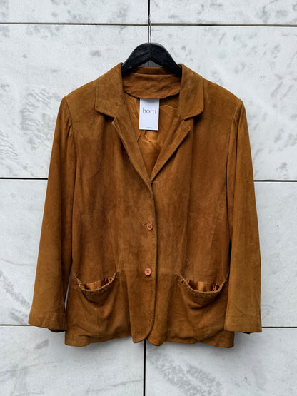 Jakke skinn semsket cognac