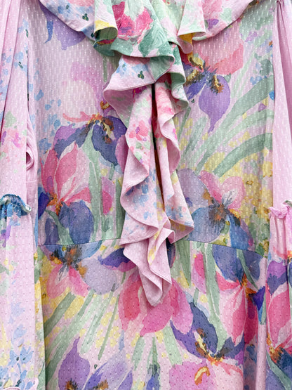 Kjole rosa med blomster