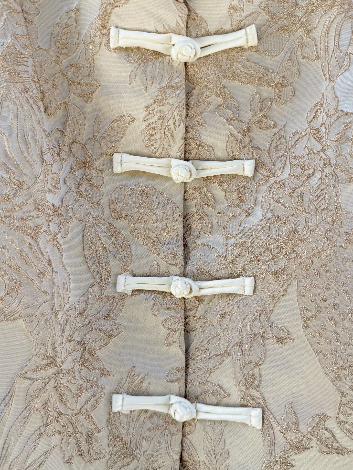 Jakke med mandarin knapper champagne jacquard