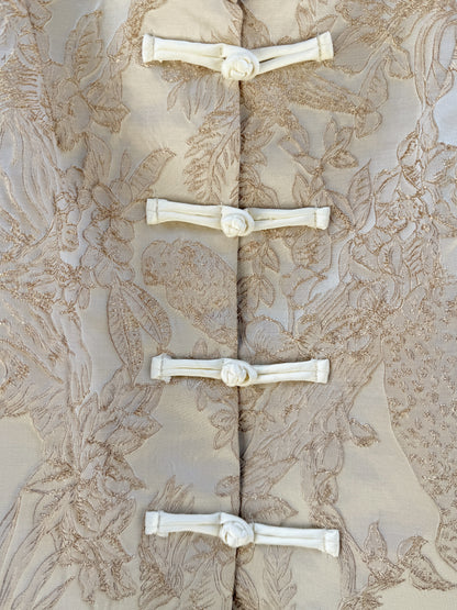 Jakke med mandarin knapper champagne jacquard