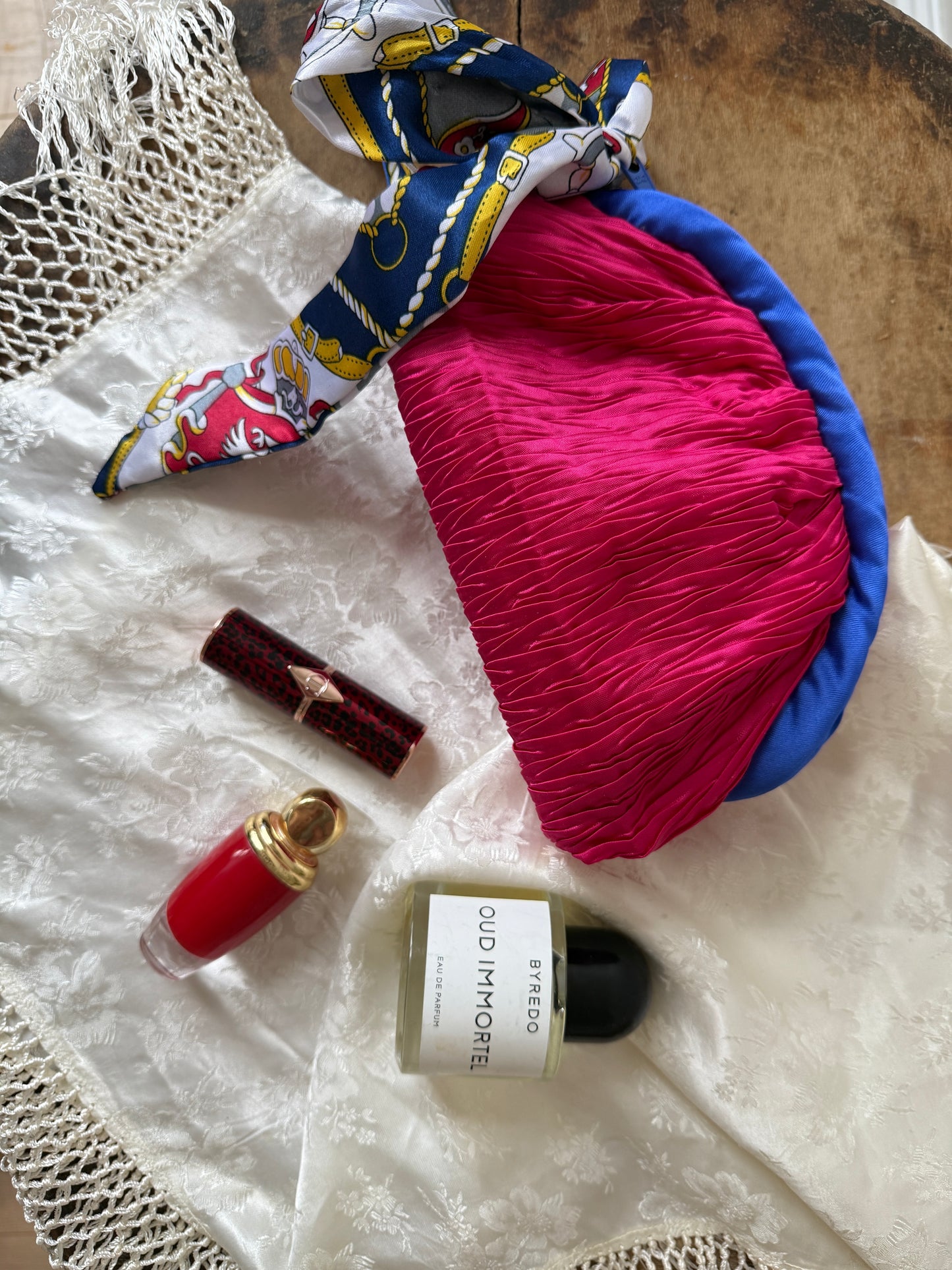 Pouch knall rosa/blå