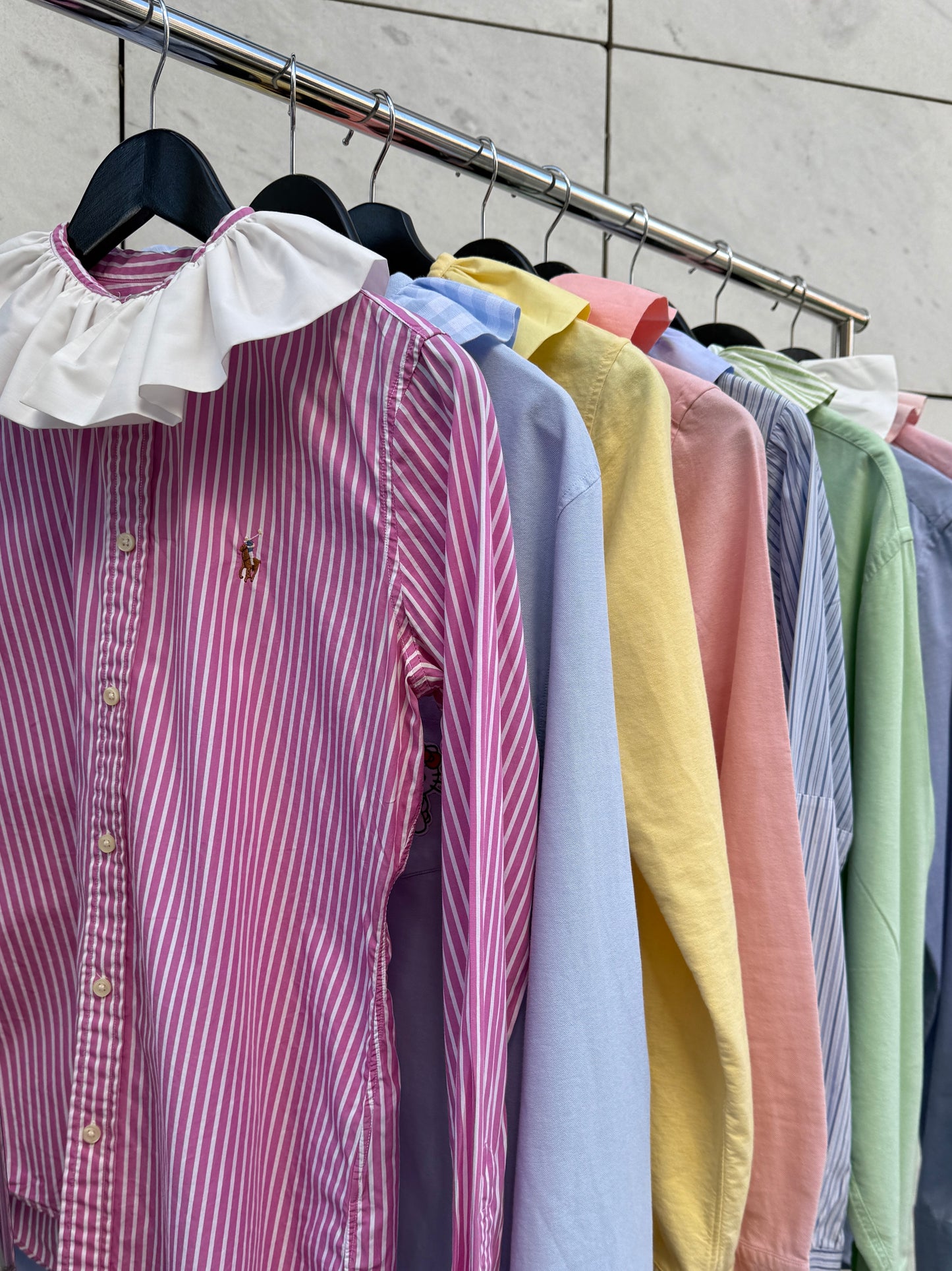 Skjorte re-design Polo rosa striper