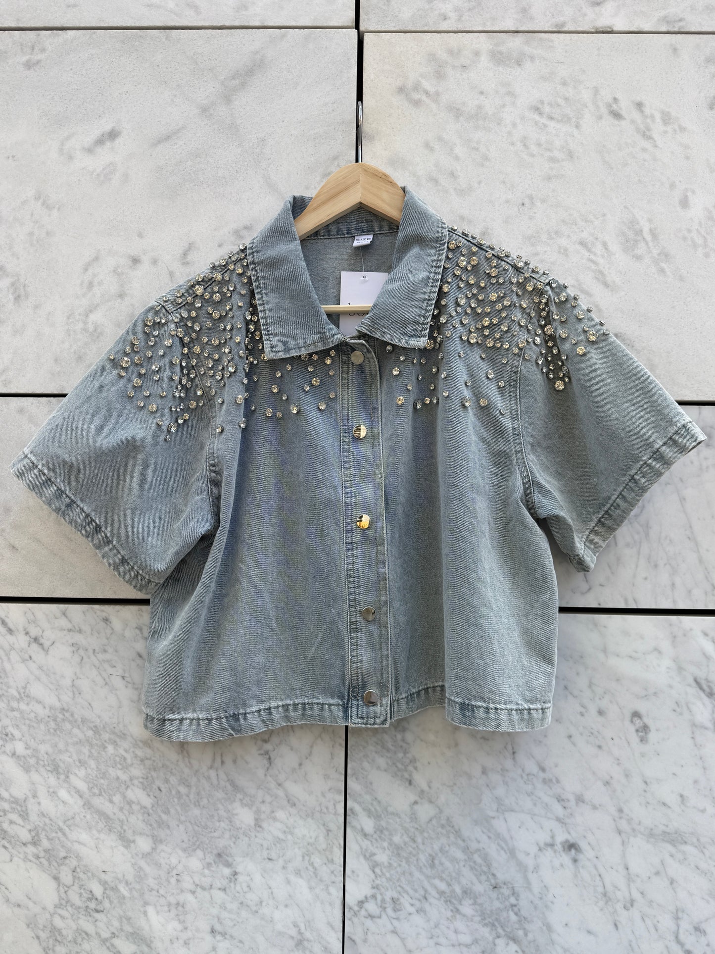 Sett shorts + topp denim