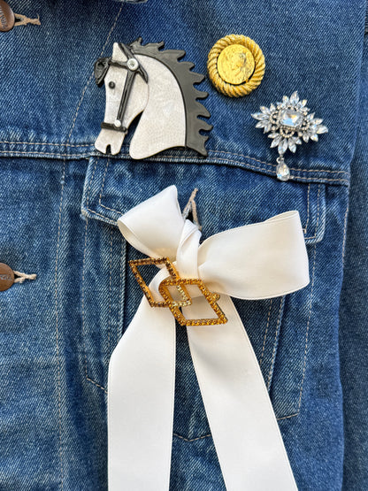 Denim jakke med bling