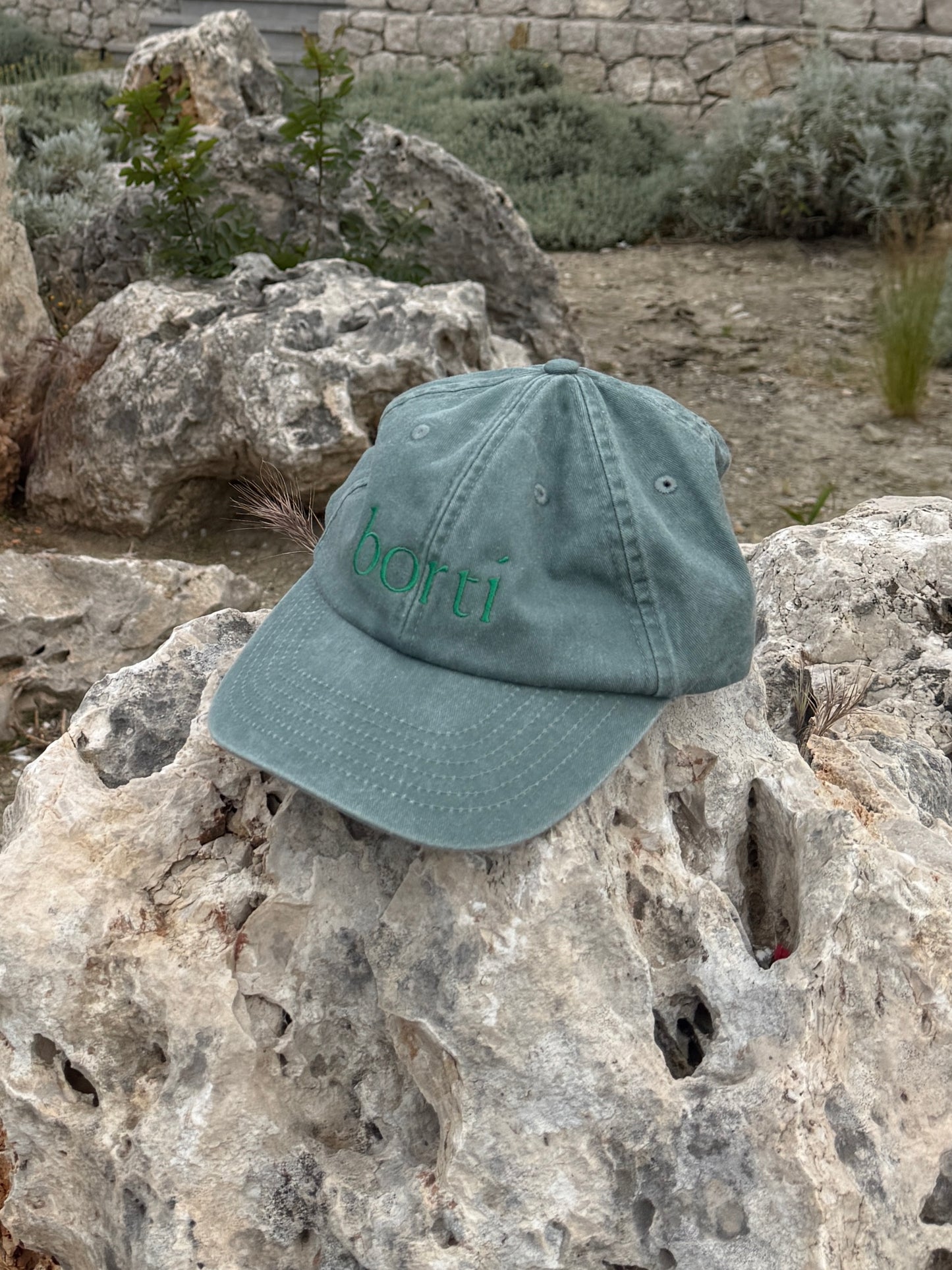 Borti caps "vintage" lys grønn/grønn logo