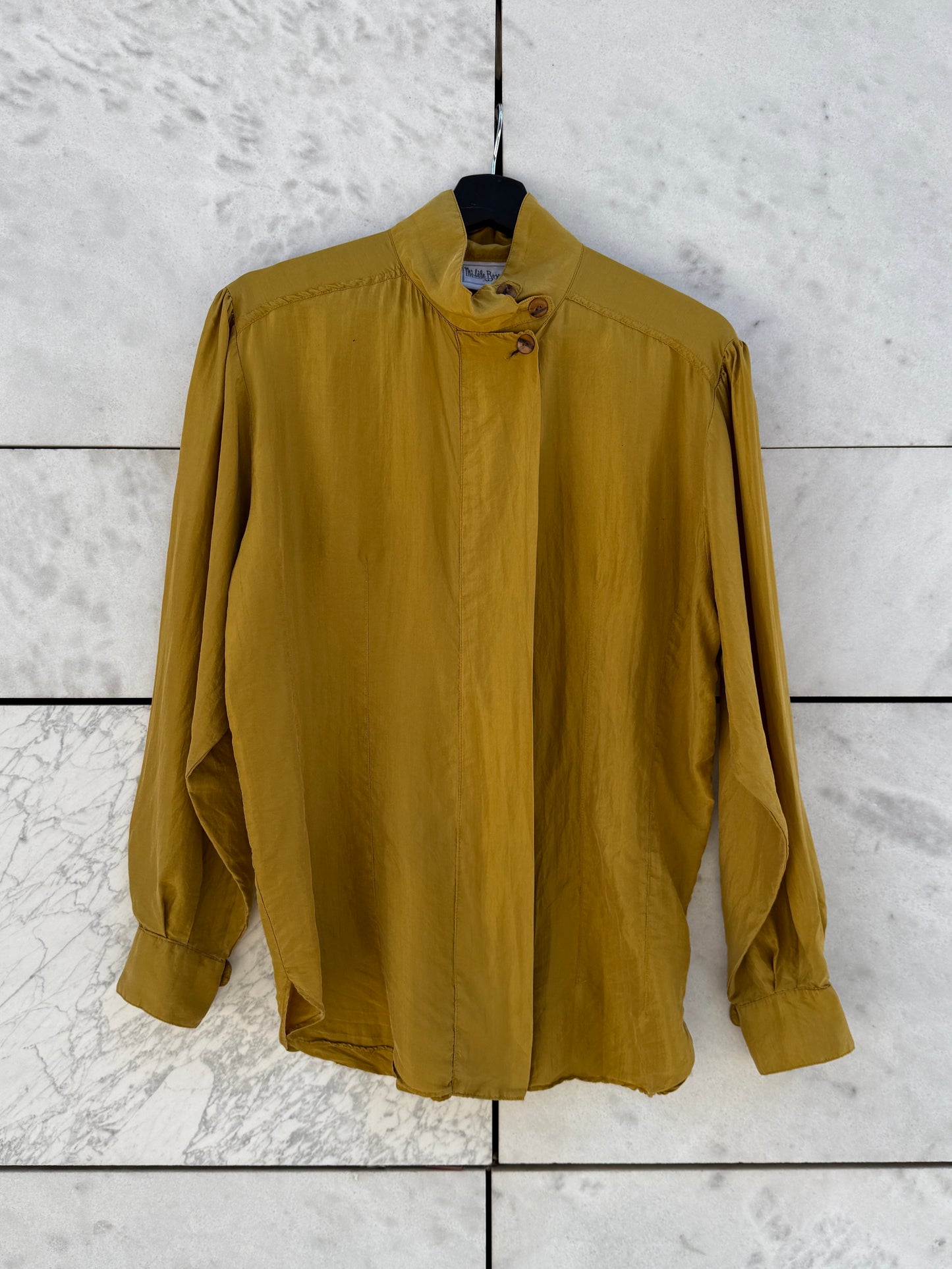Bluse oker silke