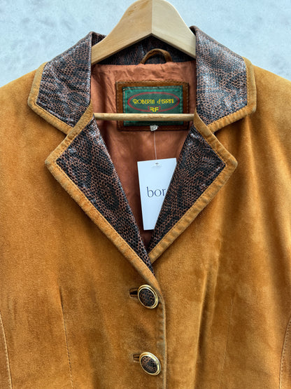 Jakke/blazer semsket skinn Cognac
