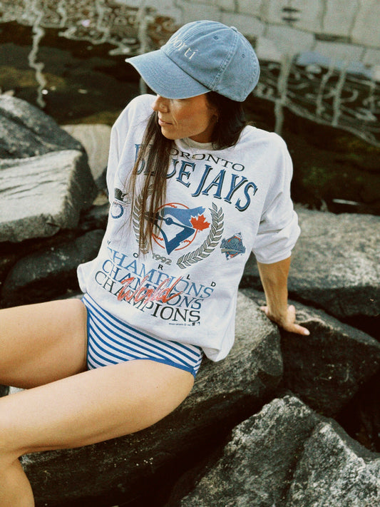 College genser hvit Toronto Blue jays